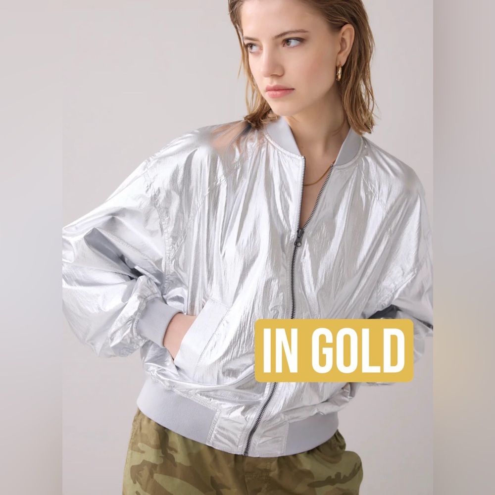 METALLIC BOMBER JACKET
